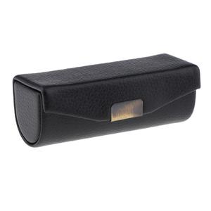 Custodia nera per il rossetto in pelle sintetica con specchio olografico per il trucco borsa con portaoggetti e tasca - Product Image 1