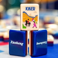 Tuiles de Mahjong bleues avec motifs imprimés Tower Bridge Joker et Royal Guard, tuiles de jeu anglaises, expédition en octobre