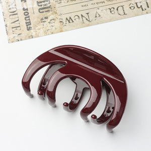 Pince à cheveux requin unie française, épaisse, brillante, irrégulière, en plastique, pour femme - Product Image 3