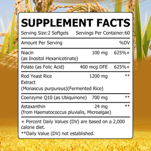 Lower Price Organic Red Yeast Rice Softgels with Astaxanthin Boost Metabolism Energy Coenzyme Q10 <b>Supplement</b> Soft Capsules - Product Image 2