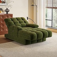 Canapé-lit de sol multifonctionnel en chenille réglable avec support de téléphone, chaise longue inclinable pour jeux, lecture et siestes – Style traditionnel