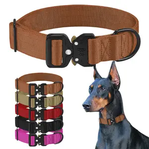 Fabrik Großhandel heißer Verkauf 2 "verstellbares taktisches Hunde halsband mit Griff und Metall verschluss Haustier halsband