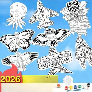 Kit Aquilone Fai-da-Te Yuglow, Aquilone da Dipingere, Set Educativo per Genitori e Figli, Kit Artigianale per Bambini - Product Image 3