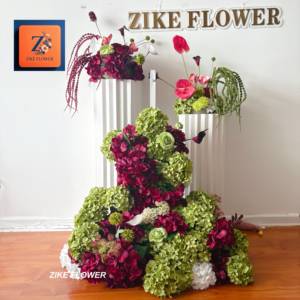 Area giardino all'aperto moderno tavolo Scape finta composizione floreale nido di uccello centrotavola misto verde laurea a mano seta - Product Image 3