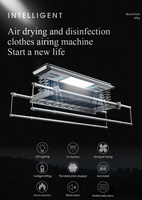 Séchoir à linge électrique intelligent pour salle de lavage, en alliage d'aluminium, avec fonction d'extension, 1,3 à 2,2 mètres, levage automatique vers le haut et vers le bas