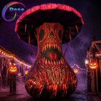 Monstre Champignon Gonflable d'Halloween pour Décoration de Maison Hantée, Jardin, Salle d'Évasion, Événement Horreur, Parc à Thème