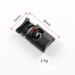 SAS phụ kiện may mặc một lỗ hai lỗ điều chỉnh nút bật tắt khóa dây nhựa màu đen - Product Image 5