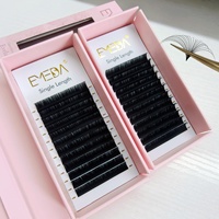 EMEDA En gros Plateaux d'extensions de cils classiques en cachemire, extensions de cils en PBT coréen effet velours, fournitures pour extensions de cils volume noir mat effet vison