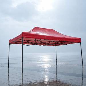 Tente de camping portable 3x4,5m avec cadre en fer anti-éboulement, abri solaire extérieur pour marché et plage - Product Image 1