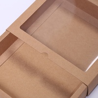 Boîte cadeau personnalisée en papier kraft avec fenêtre transparente en PVC pour thé, savon, cosmétiques, cadeaux de demoiselle d'honneur, vente en gros, logo personnalisé