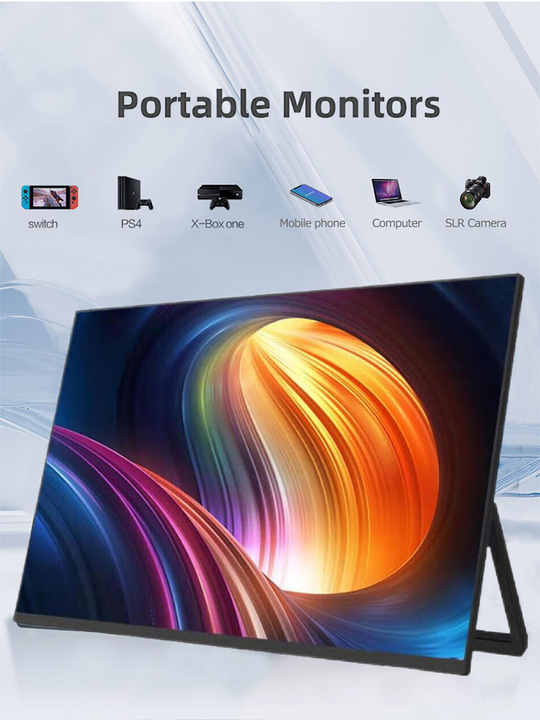 14 Inch IPS Portable Monitor with Stand, 1920x1200 FHD USB-C External ...