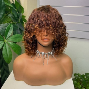 100% Virgin Human Hair Fringe Water <b>Wig</b> Vietnam Hair Human Hair Fringe <b>Wig</b> Machine <b>Wig</b> - Product Image 3