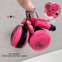 GEGE BEAR Porte-clés Fleur Mignonne Gel à Lèvres Double Effet Hydratant Portable avec Pinceau à Lèvres en Silicone et Miroir pour la Beauté Quotidienne