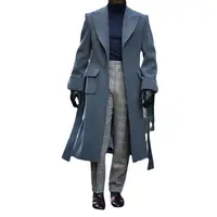 Cappotto di lana da uomo di tendenza coreana con bottoni di colore puro da uomo all'ingrosso
