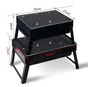Charcoal Barbecue <strong>Grill</strong> Folding Portable Lightweight Smoker <strong>Grill</strong> Small Desk Tabletop Outdoor <strong>Grill</strong> for Camping - Product Image 3