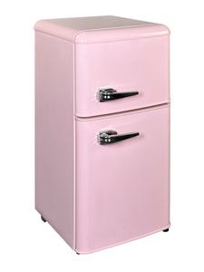 Réfrigérateur rétro <span class=keywords><strong>vintage</strong></span> 86L à montage sur le dessus Vente à chaud BCD-86R Congélateur à double <span class=keywords><strong>porte</strong></span> Réfrigérateur à deux portes pour dortoir - Product Image 4