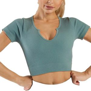 Haut de sport de yoga sans couture de haute qualité personnalisé pour femmes, décontracté, athlétique, pour l'entraînement, le sport, la salle de sport, 2024 - Product Image 2