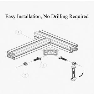 Connecteur <span class=keywords><strong>d</strong></span>'angle droit en profilé <span class=keywords><strong>d</strong></span>'<span class=keywords><strong>aluminium</strong></span> moulé sous pression robuste, fixation <span class=keywords><strong>de</strong></span> cadre industriel avec moulage stable - Product Image 3