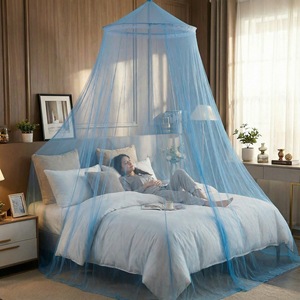 Moustiquaires rondes suspendues en forme de <span class=keywords><strong>cloche</strong></span>, pliables, blanches, 100 % polyester respirant, pour <span class=keywords><strong>lit</strong></span> ou enfant, vente en gros - Product Image 2