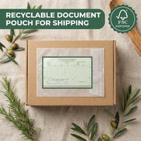 Pochette en papier biodégradable sans plastique, certifiée FSC, avec enveloppe autocollante pour documents, pour liste de colisage
