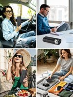 Étui intelligent pour lunettes compatible avec Find My et Android, rechargeable, anti-perte, en cuir PU