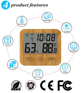 CH-916 天気予報LCD家庭用デジタル時計 温度計 湿度計 電子スマート温湿度計 - Product Image 3