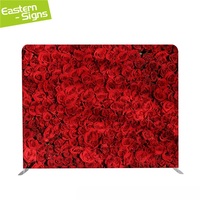 Support de toile de fond personnalisé 8x8 en tissu tendu avec impression par transfert thermique pour salons professionnels et événements promotionnels