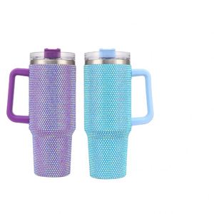 Vaso Térmico Personalizado con Logotipo, 40 oz, Doble Capa de Acero Inoxidable 304, Aislado al Vacío, con Pedrería, Libre de BPA, Ecológico, Mantiene la Temperatura de 6 a 12 Horas - Product Image 1