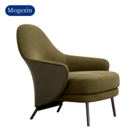 Fauteuil d'appoint de luxe en art italien moderne avec revêtement en velours pour chambre à coucher, hôtel, usage extérieur