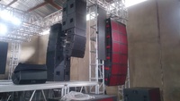 Subwoofers duales de 15 pulgadas, los mejores altavoces profesionales de matriz de línea de sistema de sonido pasivo de 3 vías para Iglesia
