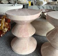 Table basse colonne en pierre rose naturelle moderne avec design intégré pour tables à thé/tables d'appoint dans les villas et les hôtels