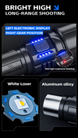 Lampe torche laser blanche 800LM 15W zoomable avec batterie 21700 Type-C, affichage de la puissance de sortie USB, portée 500M pour le camping et la chasse, certifiée CE ROHS