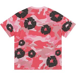T-shirt camouflage noir pour homme avec motif en relief en caoutchouc gris, vêtement décontracté unisexe pour adulte, style hip-hop, haut à manches courtes - Product Image 3