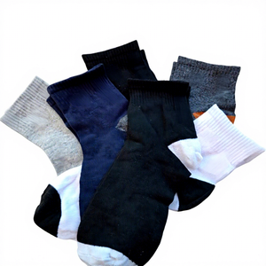 Men Crew Sports <b>Socks</b> Breathable Odor Resistant <b>Moisture</b> Wicking Knitted Casual Daily Wear Summer Solid - Product Image 3