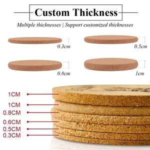 Posavasos de Corcho Personalizados <span class=keywords><strong>con</strong></span> Logotipo Impreso, Posavasos para Bebidas al por Mayor, Posavasos Redondos de Corcho Ecológicos para Sublimación - Product Image 5
