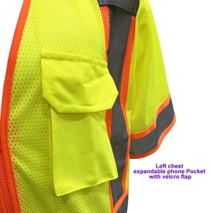 Chaleco de Seguridad de Malla Reflectante Amarillo de Alta Visibilidad ANSI/ISEA EN ISO 20471 Clase 3 con Múltiples Bolsillos para Trabajadores de la Construcción - Product Image 2