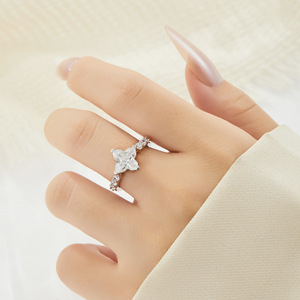 Star Shaped <b>Adjustable</b> <b>Ring</b> With Micro Set Zircon Stones Fashion Jewelry Gift For Index Finger - Product Image 2
