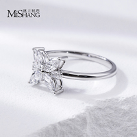 Cincin Fashion Mishang Jewelry MSR-2254 Emas Putih 14k Berlian Buatan Laboratorium Potongan Pear Marquise