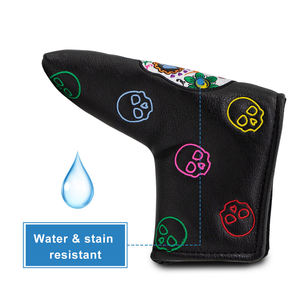 New Design Golf Blade Putter <b>Head</b> <b>Cover</b> Embroidery Skull Golf Headcover Putter Magnet Golf Putter <b>Cover</b> - Product Image 4