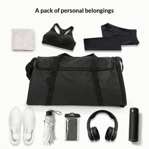 Outdoor Sports Duffel <b>Bag</b> for Yoga Fitness Travel with Shoe Compartment Wet Pockets Zipper Closure Light Weight - Product Image 2