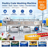 Laveuse industrielle WINBOND pour bacs à poisson et cages à poulet, entièrement automatique, électrique, en acier inoxydable 304, contrôlée par PLC, autonettoyante, à chaud