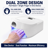 Lampe à ongles LED UV à capteur infrarouge intelligent, double zone, 57 LED, capteur automatique sans contact avec affichage LCD de compte à rebours et 4 préréglages de minuterie