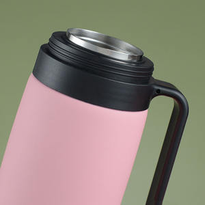 Yerba Mate Set Flask 1000ml Botella de agua aislada al vacío de doble pared Botella de agua con forma de bala de acero inoxidable con asa - Product Image 3