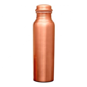 Bright Copper Water Bottle Plane Polished Best Selling Copper Water Bottle Leakproof Sustainable Metallic Healthy <b>Drinkware</b> - Product Image 1