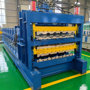 Ba lớp hình thang tấm cuộn tạo thành máy kim loại lợp giá máy - Product Image 3