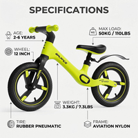 Bicicleta de Equilibrio para Niños con Horquilla Convertible en Bicicleta Regular