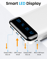 HYTO Banques d'alimentation avec logo personnalisé Banque de batteries externes au lithium LED 10000mAh Batterie externe avec double USB