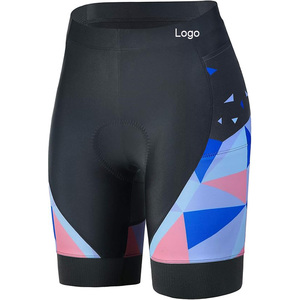 <span class=keywords><strong>Pantaloncini</strong></span> da ciclismo a compressione con motivo geometrico da donna con motivo digitale <span class=keywords><strong>per</strong></span> ciclismo a elastico alto da donna - Product Image 1