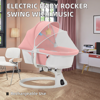 Berceau électrique rechargeable USB, contrôlé par application, pour bébés, balançoire automatique, musique, télécommande, portable, nouveau-né