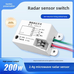 2.4G <span class=keywords><strong>Radar</strong></span> cảm biến hành lang ánh sáng 5.8G lò vi sóng cảm biến 220V ABS vật liệu tường chuyển đổi tối đa 250V 10A điều khiển ánh sáng cơ thể con người - Product Image 5
